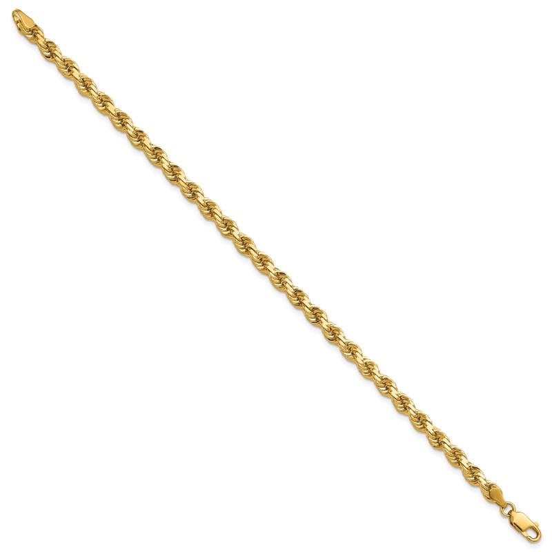 14K 8 inch 4.25mm Diamond-cut Rope with Lobster Clasp Chain