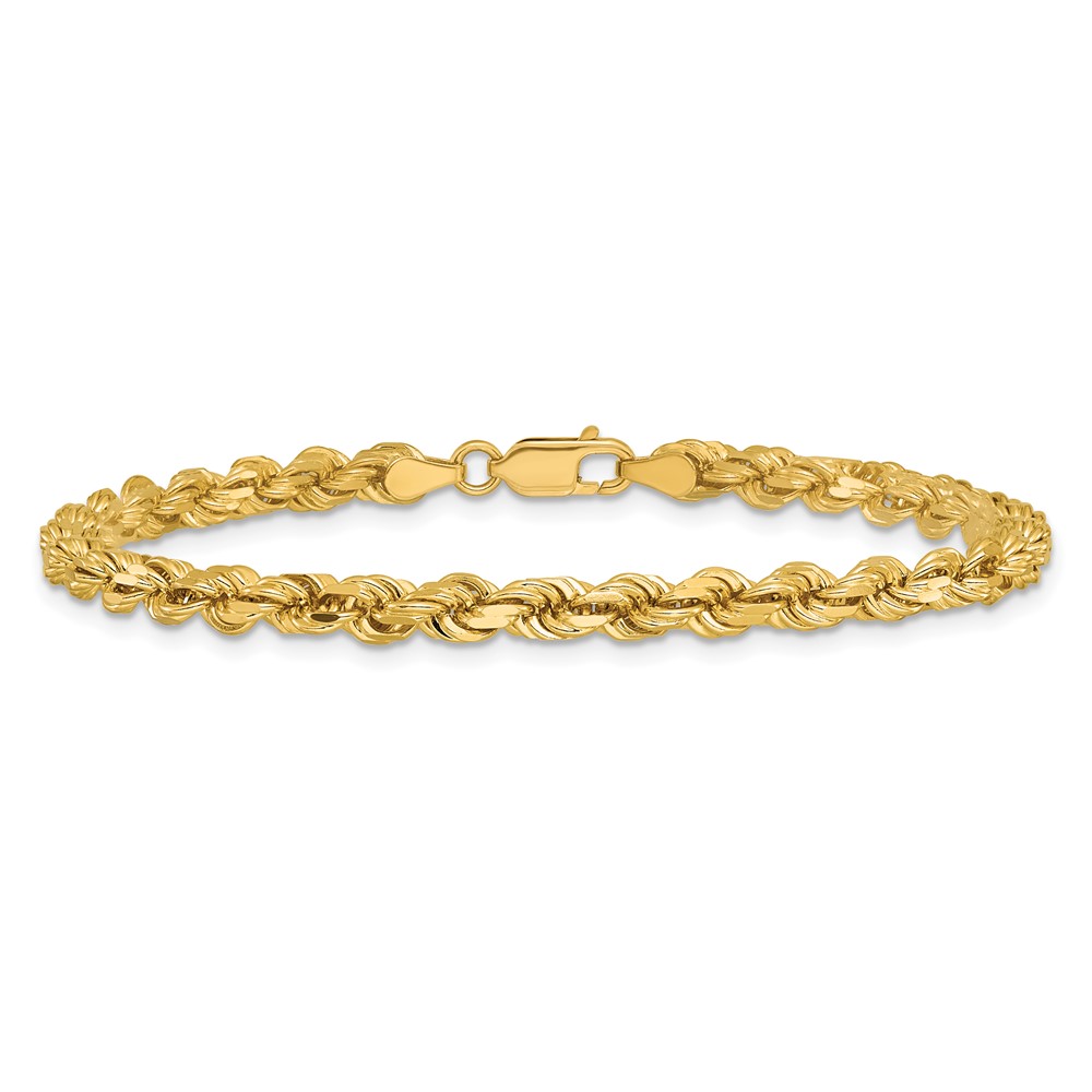 14K 7 inch 4.25mm Diamond-cut Rope with Lobster Clasp Chain (033L-7)