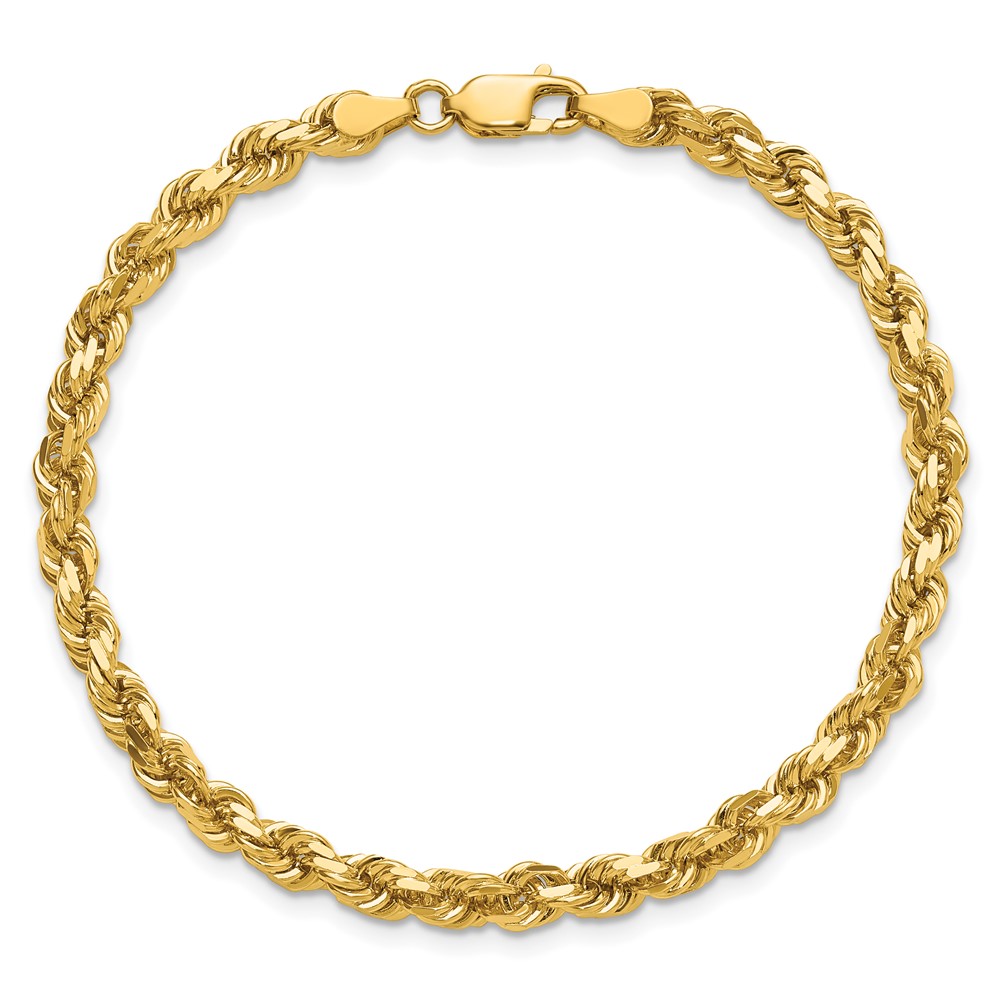 14K 7 inch 4.25mm Diamond-cut Rope with Lobster Clasp Chain (033L-7)