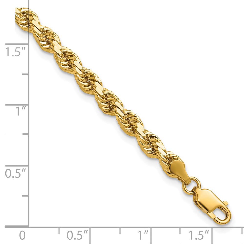 14K 7 inch 4.25mm Diamond-cut Rope with Lobster Clasp Chain (033L-7)