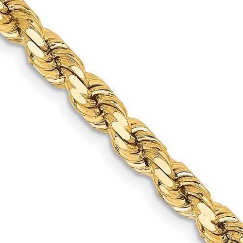 14K 20 inch 4.25mm Diamond-cut Rope with Lobster Clasp Chain