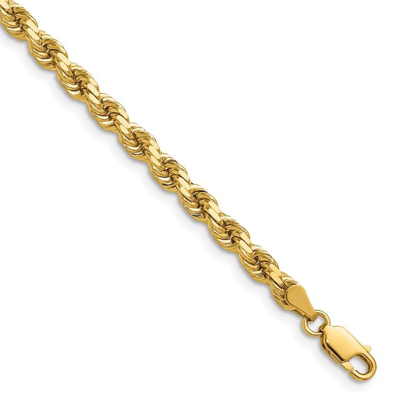 14K 30 inch 4.25mm Diamond-cut Rope with Lobster Clasp Chain