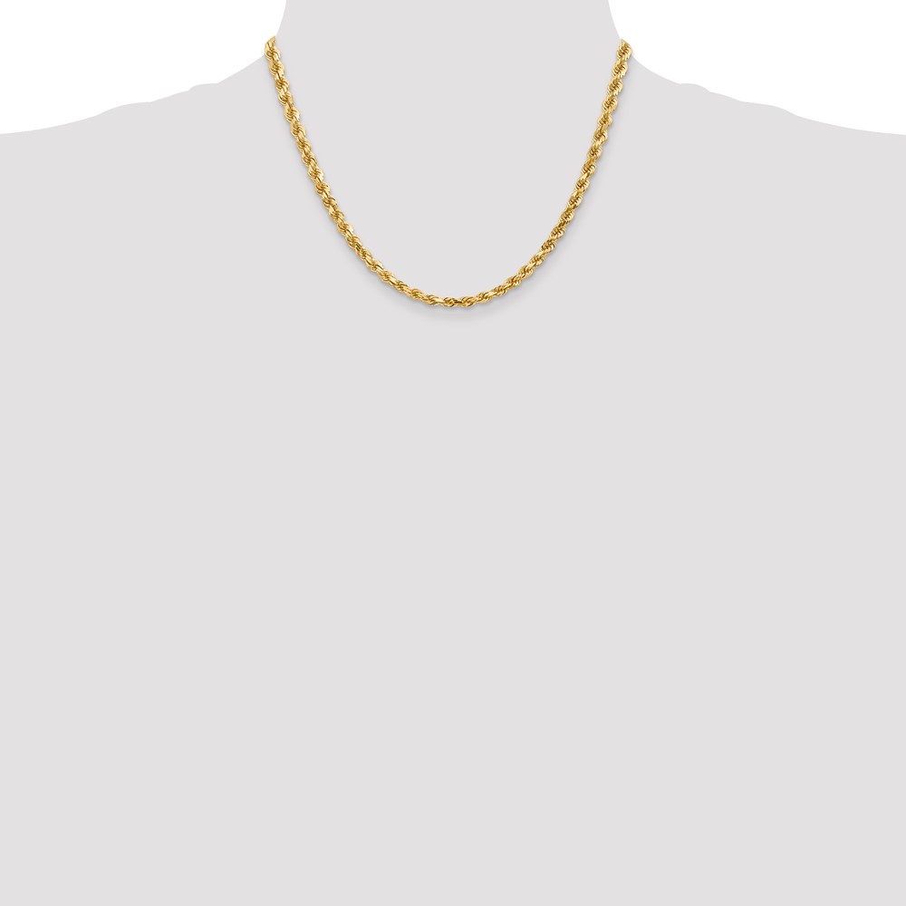 14K 18 inch 4.5mm Diamond-cut Rope with Lobster Clasp Chain (035L-18)