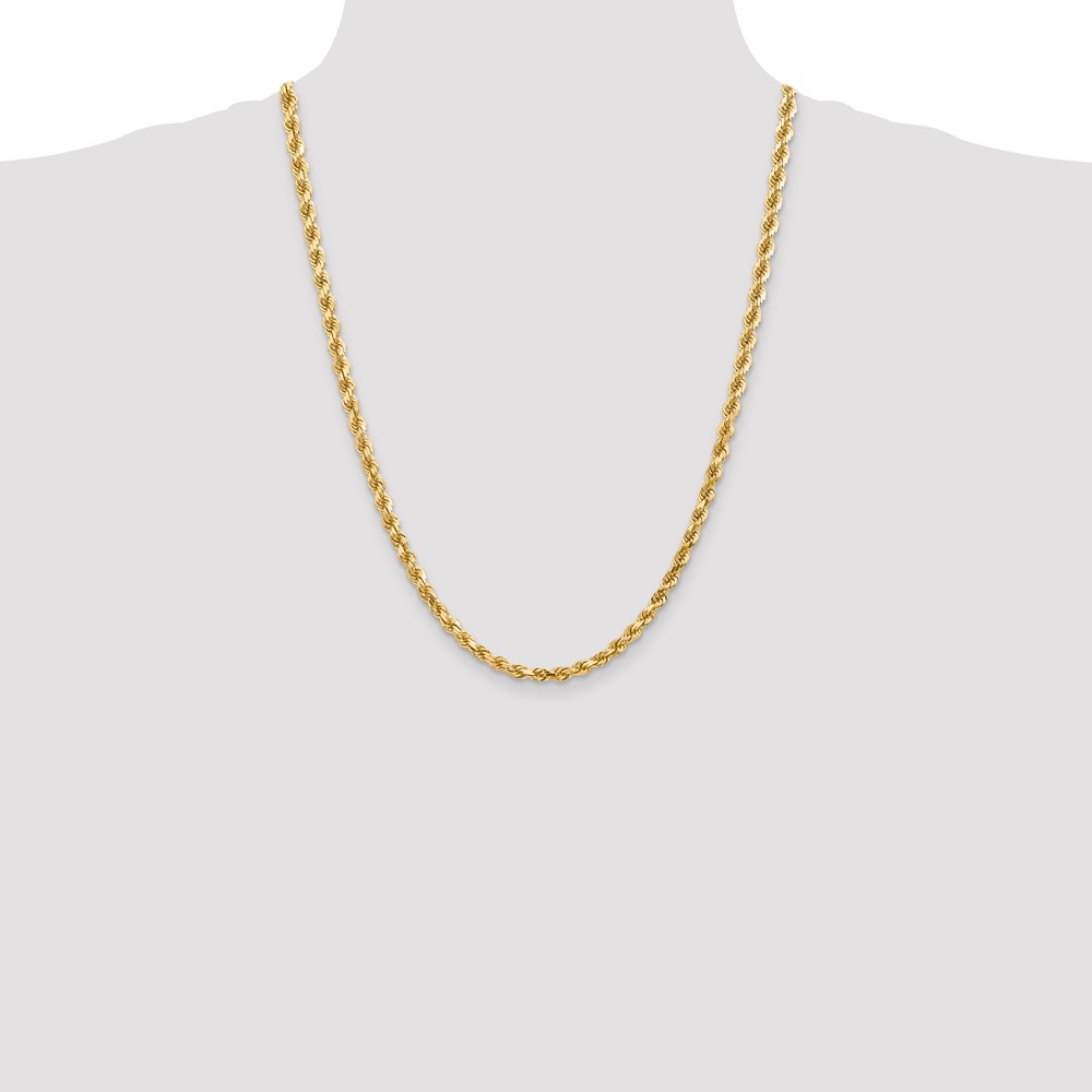 14K 24 inch 4.5mm Diamond-cut Rope with Lobster Clasp Chain (035L-24)