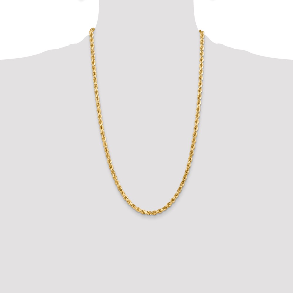 14K 26 inch 4.5mm Diamond-cut Rope with Lobster Clasp Chain (035L-26)