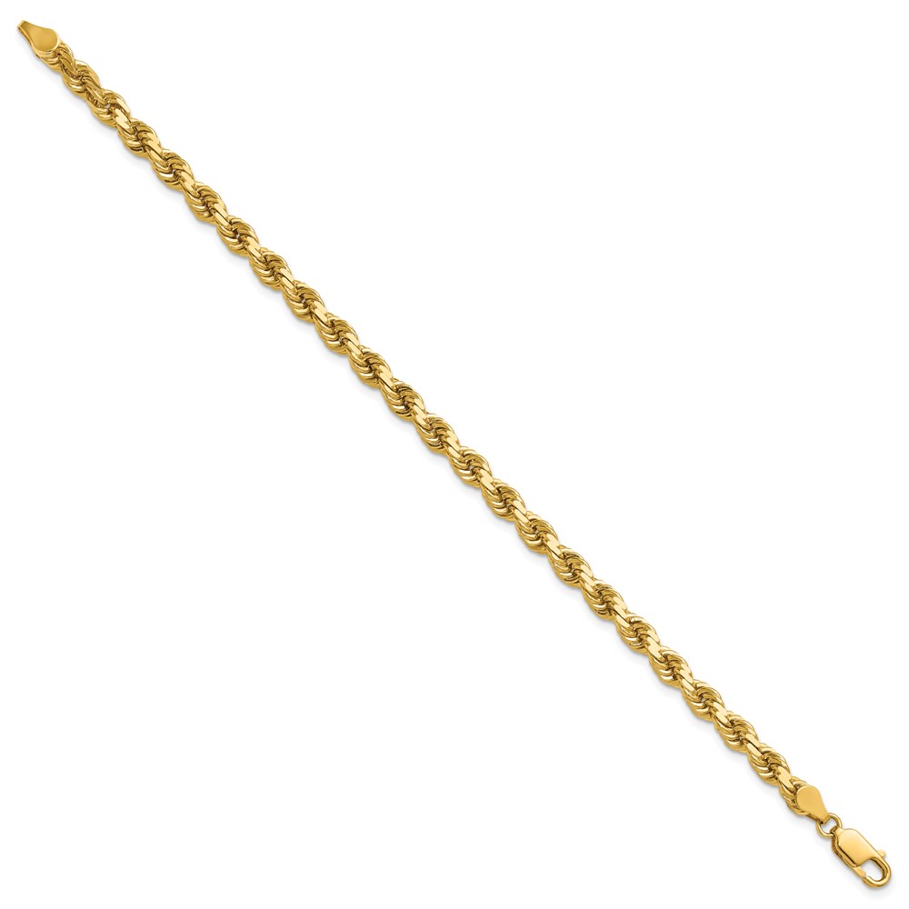 14K 7 inch 4.5mm Diamond-cut Rope with Lobster Clasp Chain (035L-7)