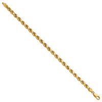 14K 7 Inch 4.5mm Diamond-cut Rope with Lobster Clasp Chain view 2