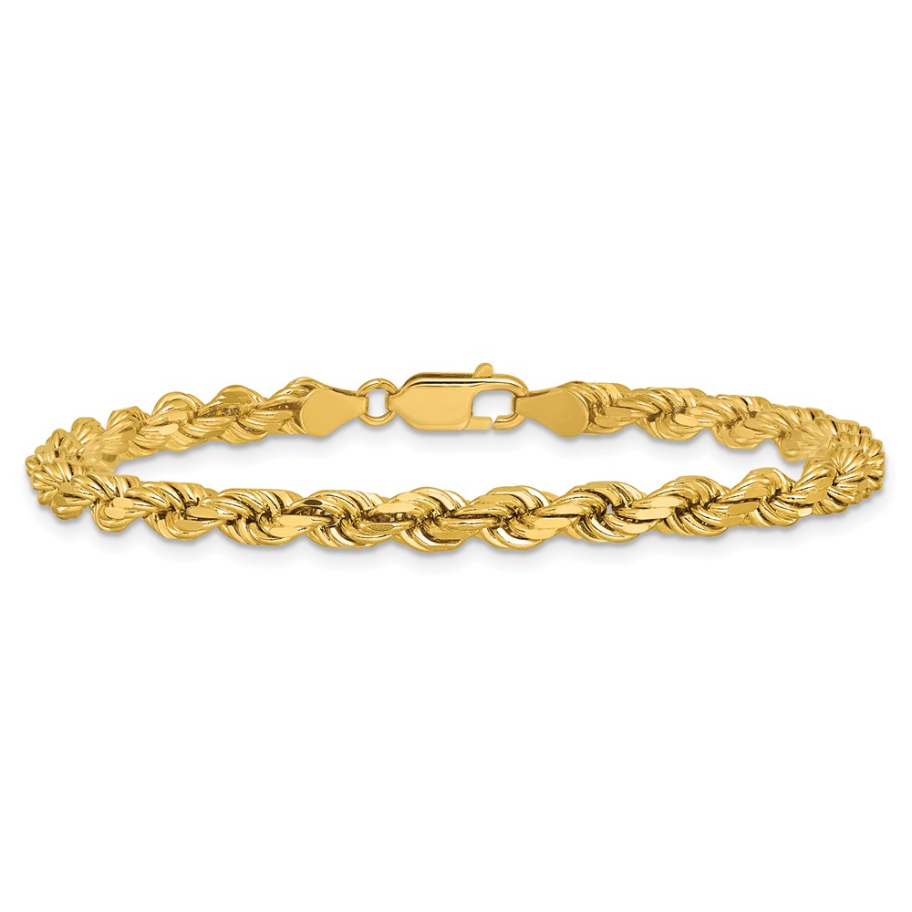 14K 7 inch 4.5mm Diamond-cut Rope with Lobster Clasp Chain (035L-7)