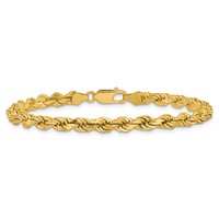 14K 7 Inch 4.5mm Diamond-cut Rope with Lobster Clasp Chain view 4