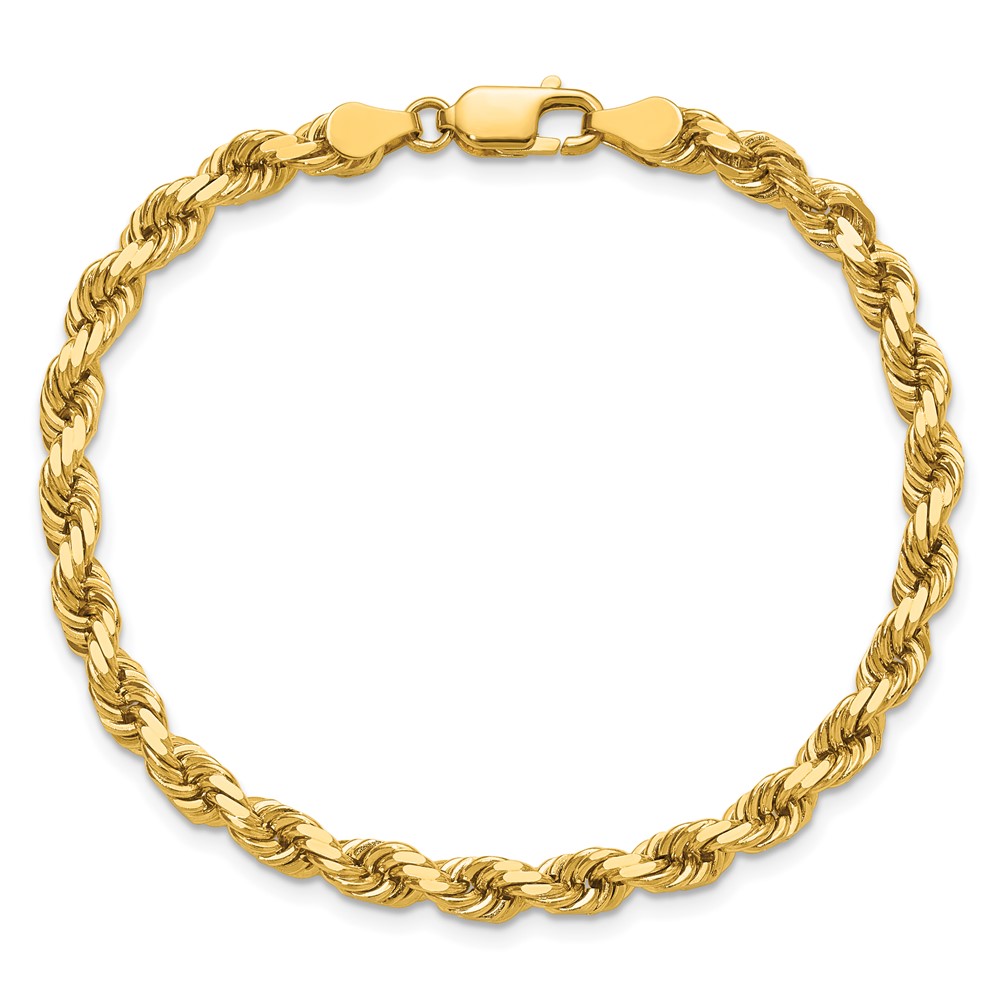 14K 7 inch 4.5mm Diamond-cut Rope with Lobster Clasp Chain (035L-7)