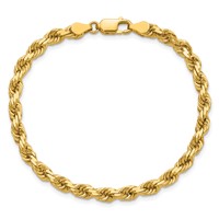 14K 7 Inch 4.5mm Diamond-cut Rope with Lobster Clasp Chain view 5
