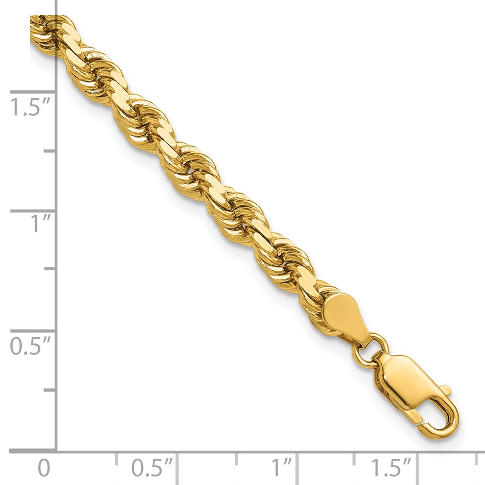 14K 7 inch 4.5mm Diamond-cut Rope with Lobster Clasp Chain (035L-7)