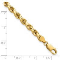 14K 7 Inch 4.5mm Diamond-cut Rope with Lobster Clasp Chain view 3