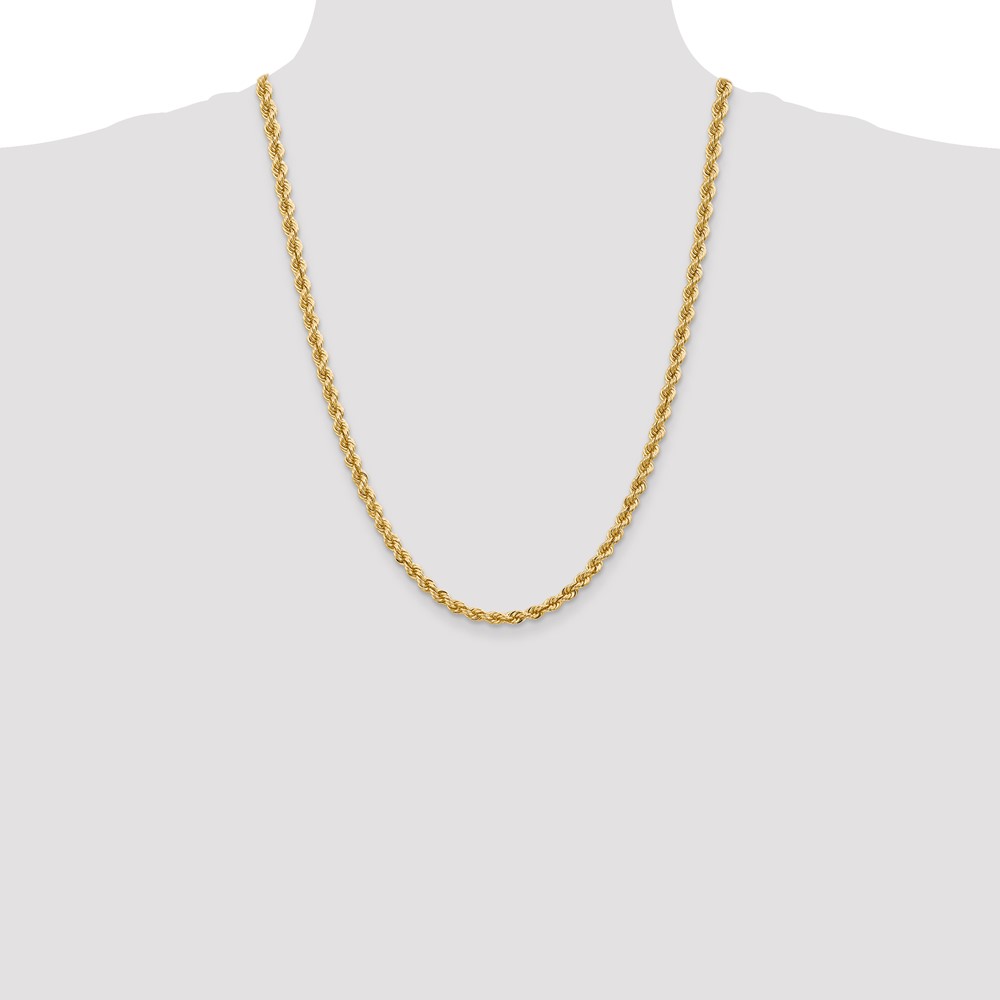 14K 24 inch 5mm Regular Rope with Lobster Clasp Chain (035S-24)
