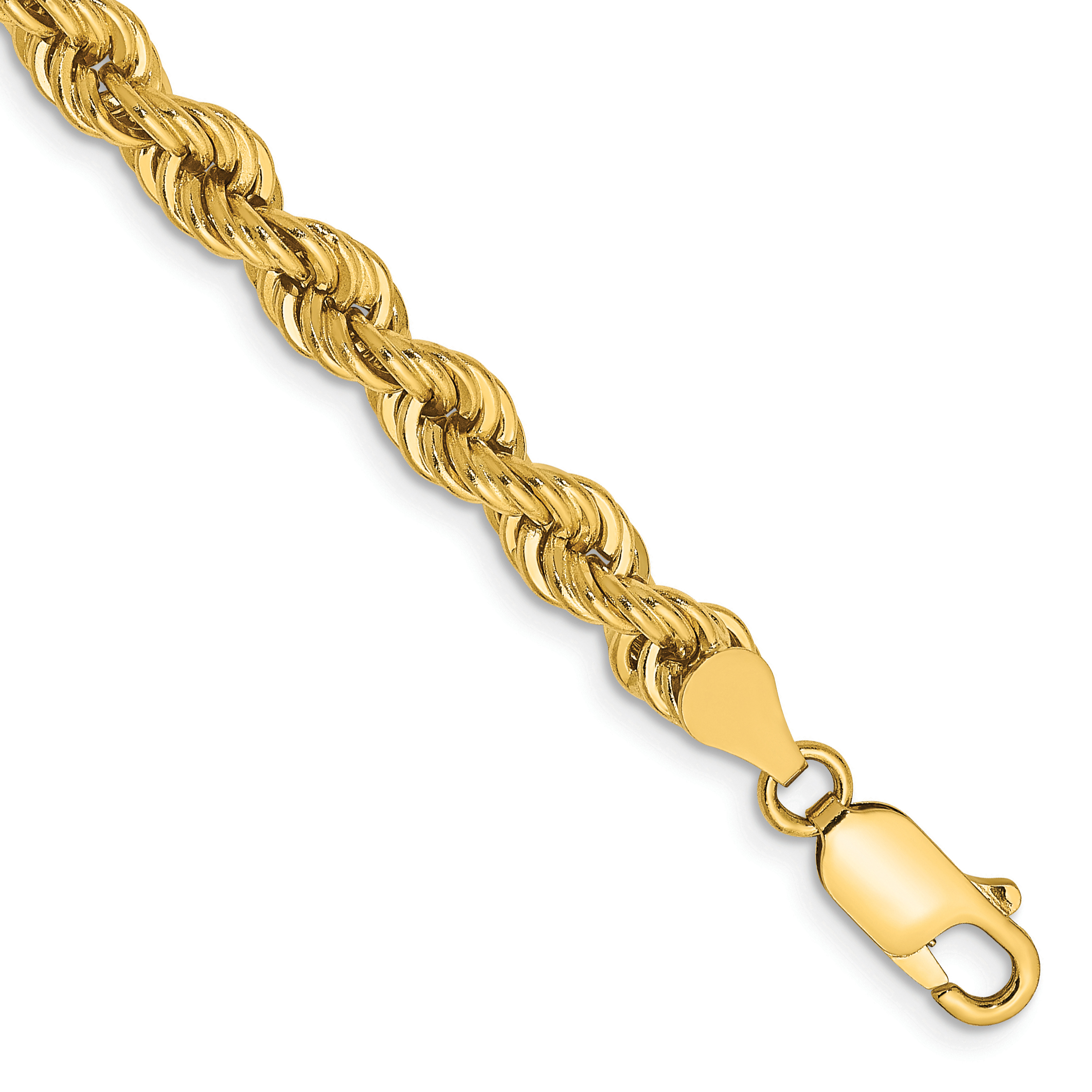 14K 8 inch 5mm Regular Rope with Lobster Clasp Chain (035S-8)