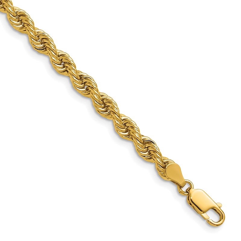 14K 22 inch 5mm Regular Rope with Lobster Clasp Chain