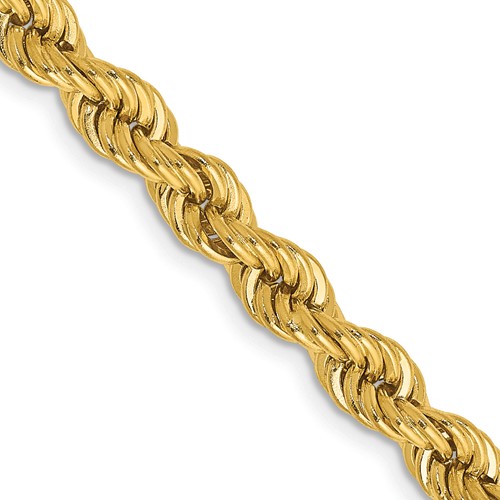 14K 24 inch 5mm Regular Rope with Lobster Clasp Chain