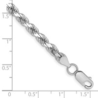 14K White Gold 4.5mm Diamond-cut Rope Chain with Lobster Clasp - 7in view 2
