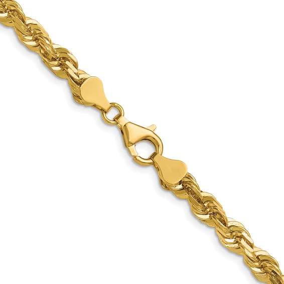 14K 5.5mm Diamond-cut Rope with Lobster Clasp Chain (per inch)
