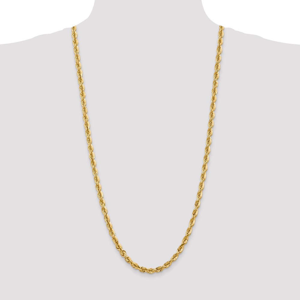 14K 30 inch 5.5mm Diamond-cut Rope with Fancy Lobster Clasp Chain (040L-30)