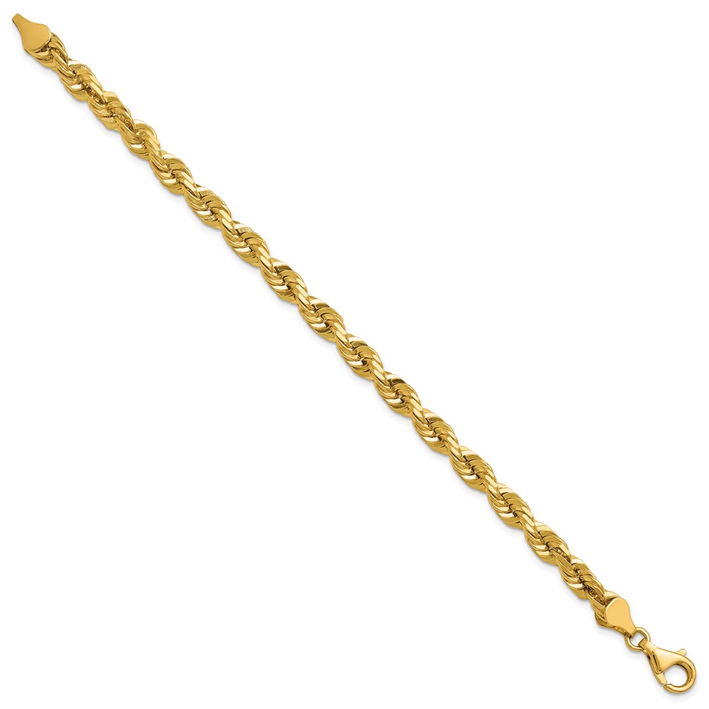 14K 8 inch 5.5mm Diamond-cut Rope with Fancy Lobster Clasp Chain (040L-8)