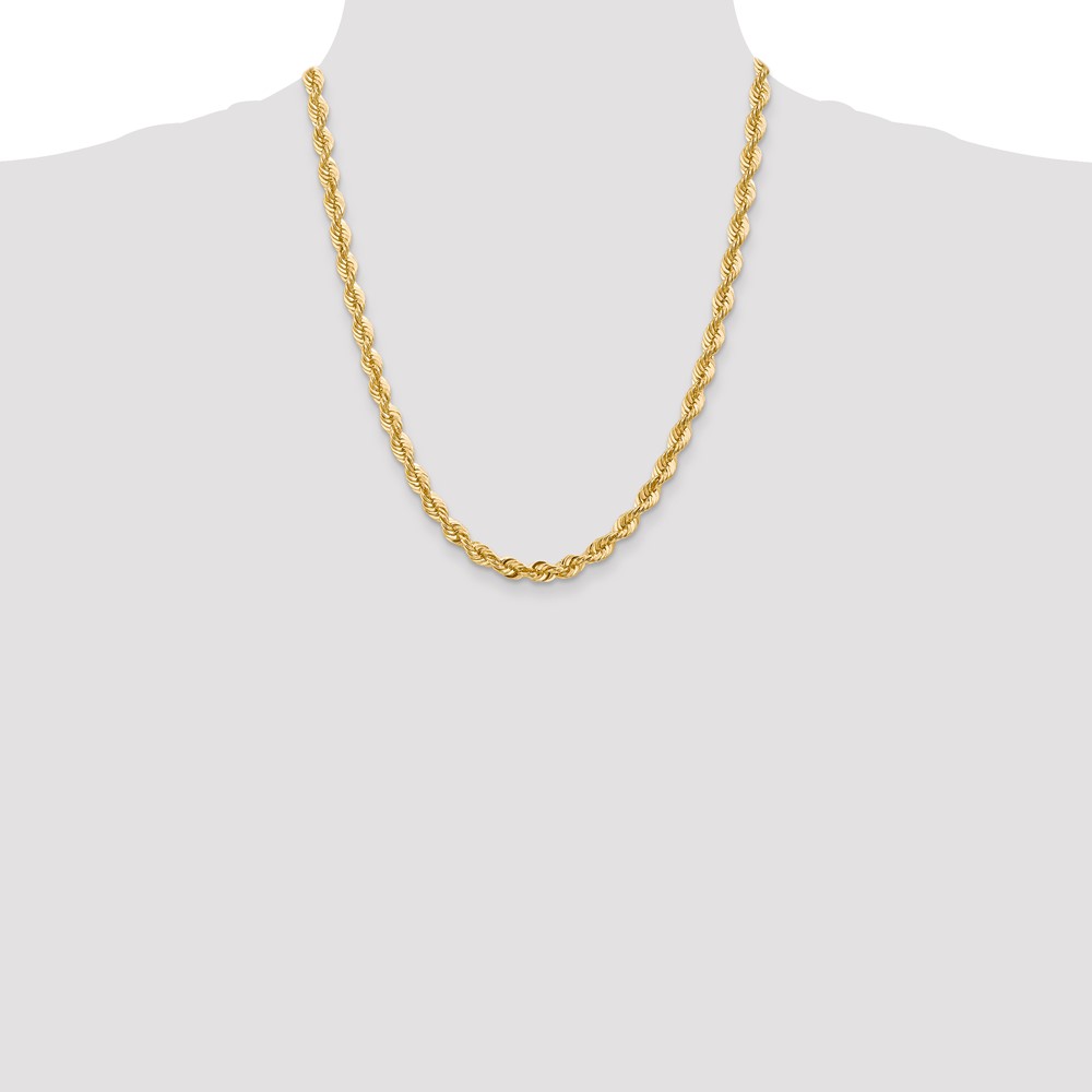 14K 22 inch 6mm Regular Rope with Lobster Clasp Chain (040S-22)