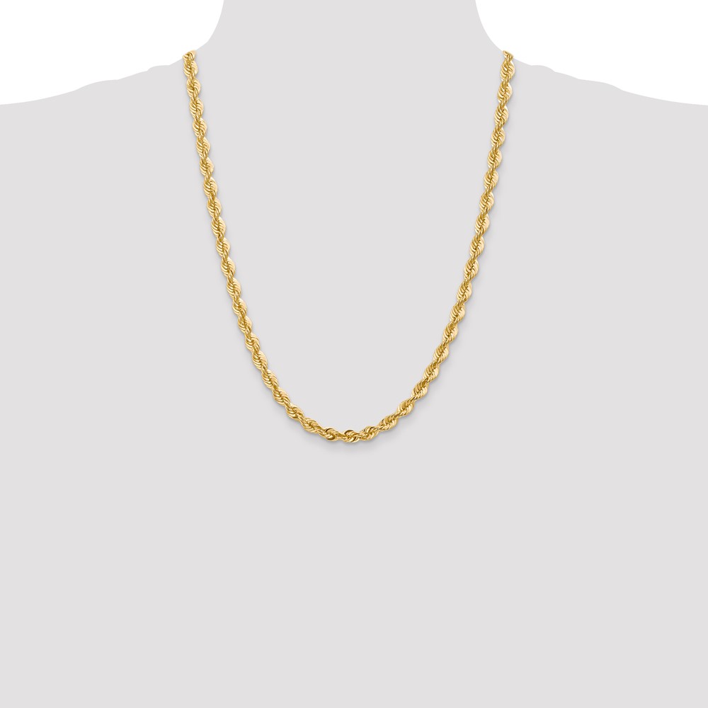 14K 24 inch 6mm Regular Rope with Fancy Lobster Clasp Chain (040S-24)