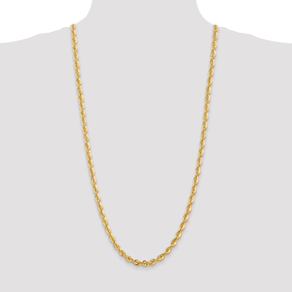 14K 30 inch 6mm Regular Rope with Fancy Lobster Clasp Chain (040S-30)