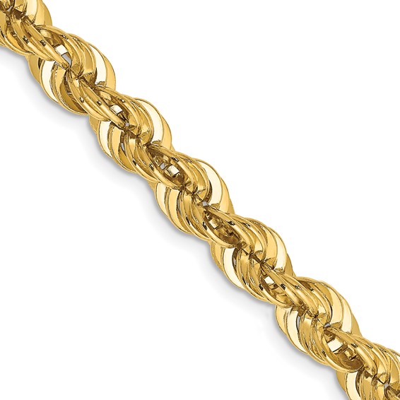 14K 6mm Regular Rope with Lobster Clasp Chain (per inch)