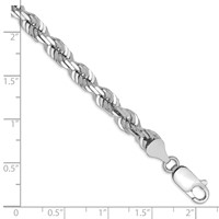 14K White Gold 5.5mm Diamond-cut Rope Chain with Lobster Clasp, 8" view 2