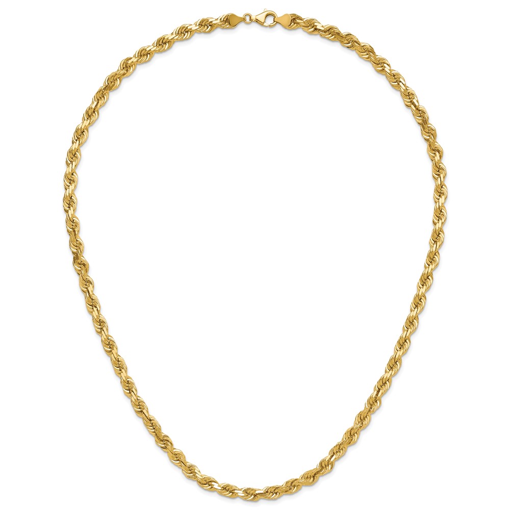 14K 24 inch 6.5mm Diamond-cut Rope with Fancy Lobster Clasp Chain (045L-24)