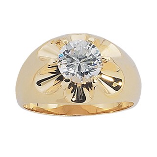 Men's Diamond Solitaire Ring for 2ct-2.50ct Center with Bright Polish Finis