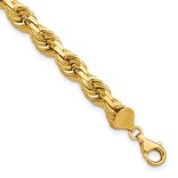 14K 9 Inch 8mm Diamond-cut Rope with Fancy Lobster Clasp Chain view 1
