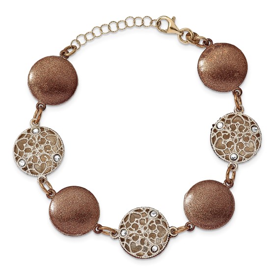 Sterling Silver Lacy Circle 7.5" Bracelet