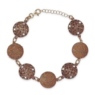 Sterling Silver Lacy Circle 7.5" Bracelet