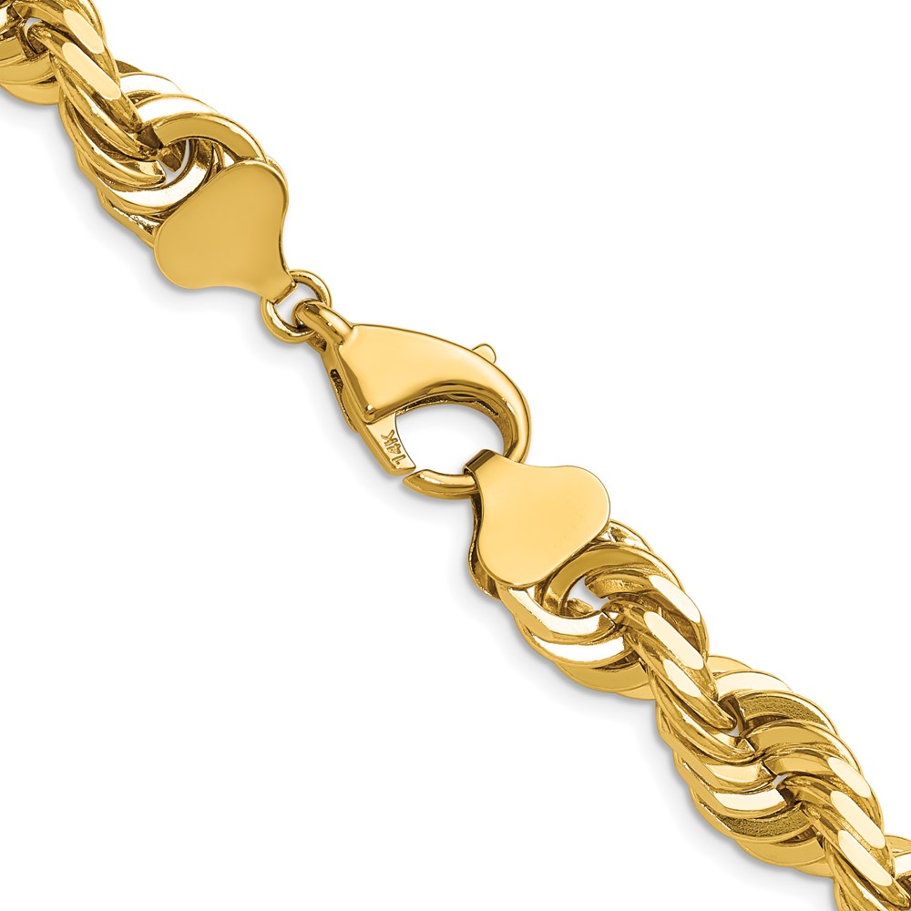 14K 20 inch 10mm Diamond-cut Rope with Fancy Lobster Clasp Chain (080-20)