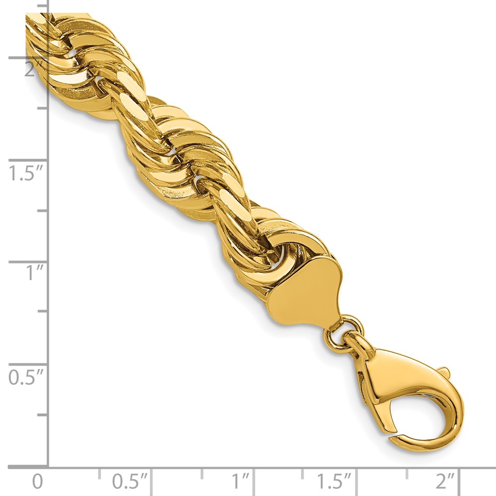 14K 20 inch 10mm Diamond-cut Rope with Fancy Lobster Clasp Chain (080-20)