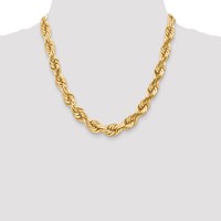 14K 10mm Yellow Gold Diamond-cut Rope Chain with Fancy Lobster Clasp, 20" view 4