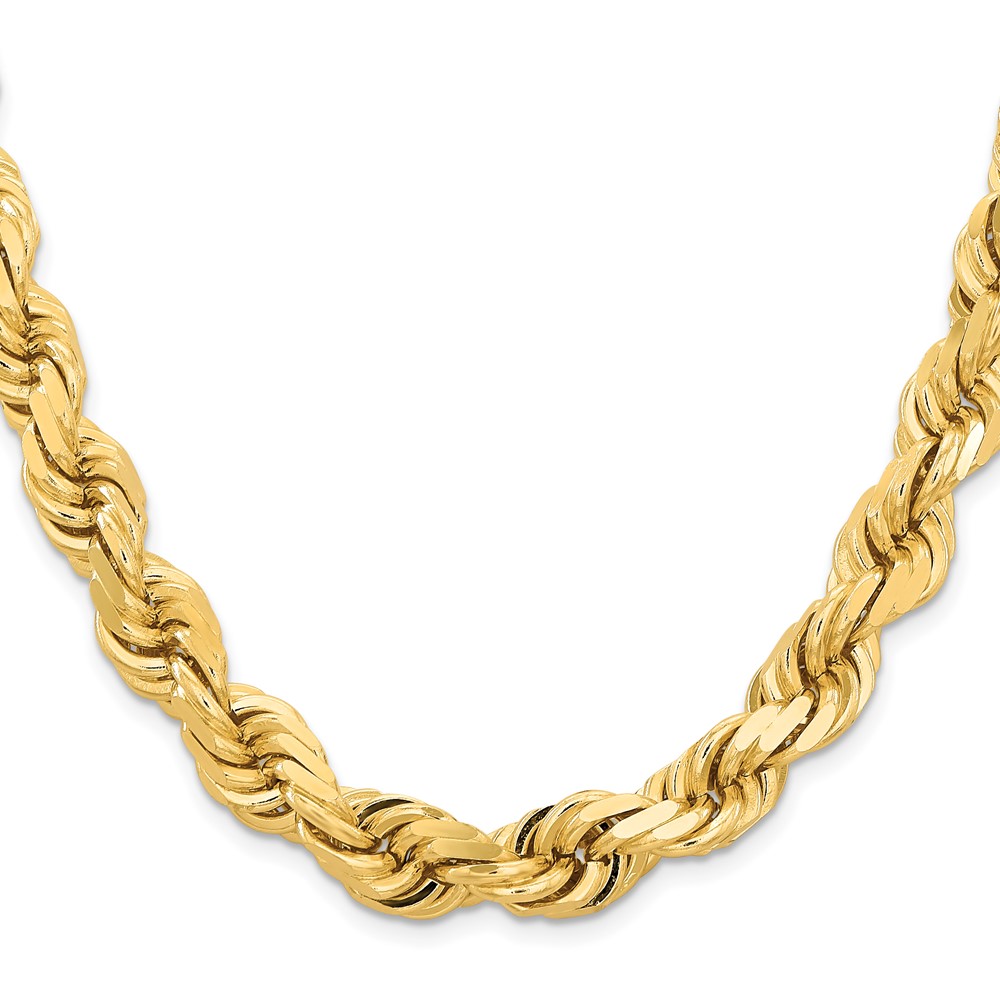 14K 22 inch 12mm Diamond-cut Rope with Fancy Lobster Clasp Chain (100-24)
