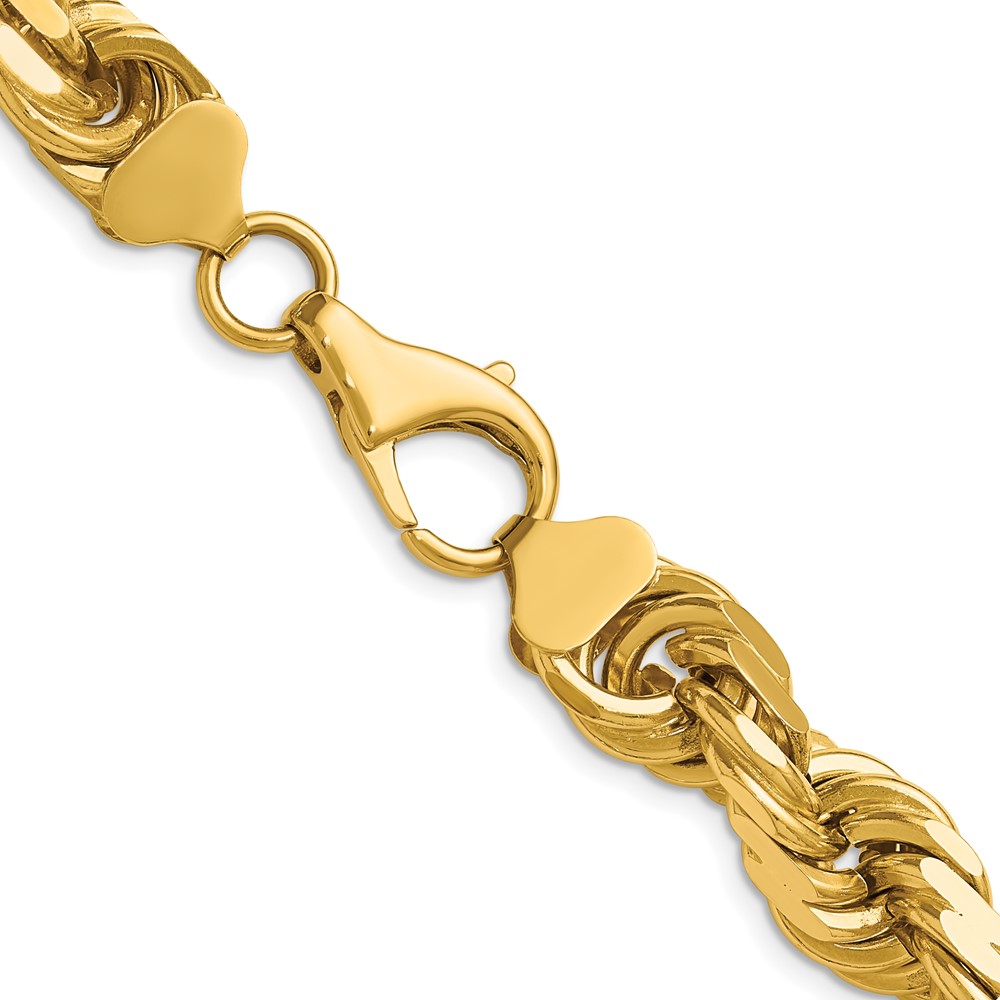 14K 22 inch 12mm Diamond-cut Rope with Fancy Lobster Clasp Chain (100-24)