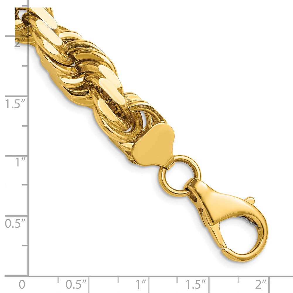 14K 22 inch 12mm Diamond-cut Rope with Fancy Lobster Clasp Chain (100-24)