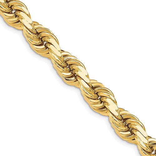 14K 20 inch 12mm Diamond-cut Rope with Fancy Lobster Clasp Chain