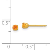 Inverness 14K Yellow Gold 3mm November Yellow Crystal Birthstone Post Piercing Earrings view 4
