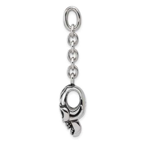 IBGoodman Stainless Steel Antiqued Skull Charm