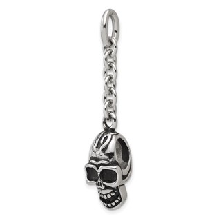 IBGoodman Stainless Steel Antiqued Skull Charm