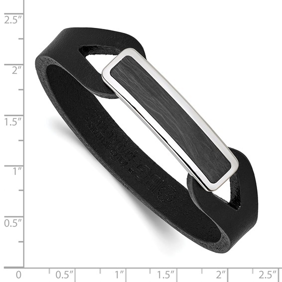 STEEL BRACELET WITH CARBON INLAY PLATE