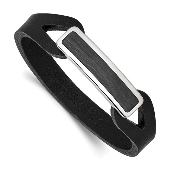 STEEL BRACELET WITH CARBON INLAY PLATE