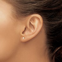 Inverness 14K 3mm Simulated Pearl Post Piercing Earrings view 3
