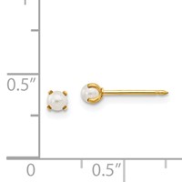 Inverness 14K 3mm Simulated Pearl Post Piercing Earrings view 4