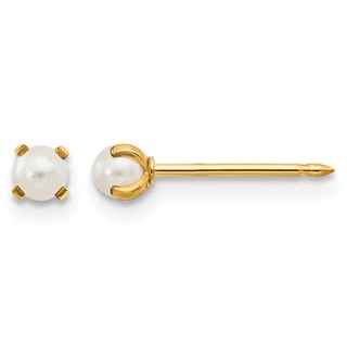 Inverness 14k 3mm Simulated Pearl Post Piercing Earrings